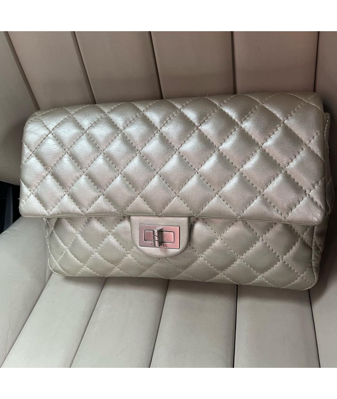 CHANEL Серебряная кожаная сумка через плечо, фото 7