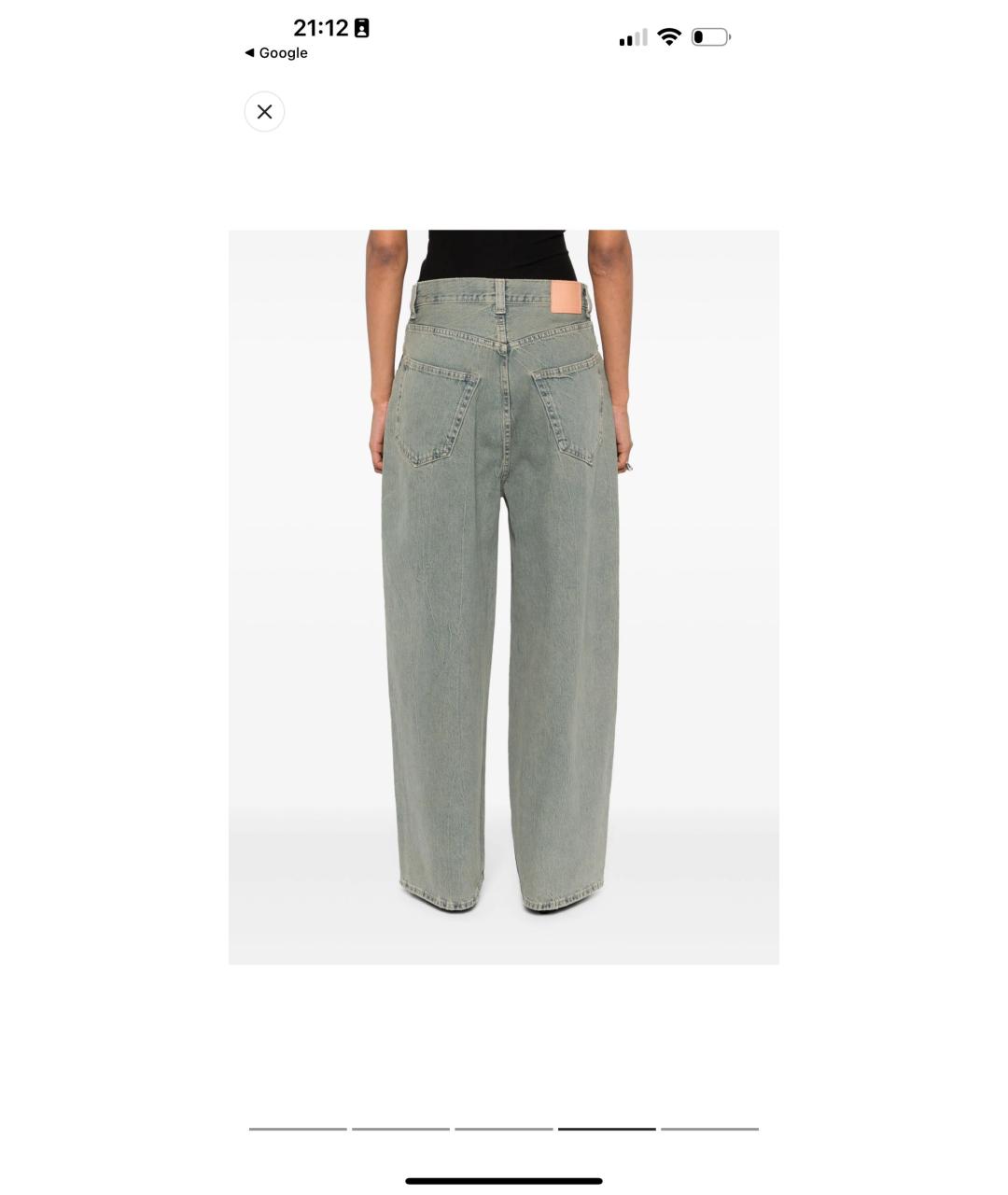 ACNE STUDIOS Голубые хлопковые прямые джинсы, фото 3