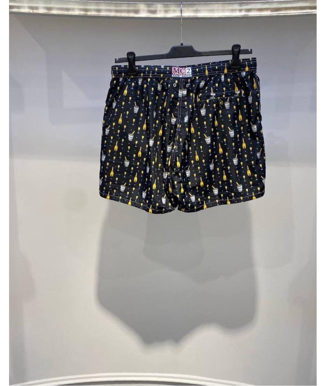 MC2 SAINT BARTH Черные полиэстеровые шорты, фото 3