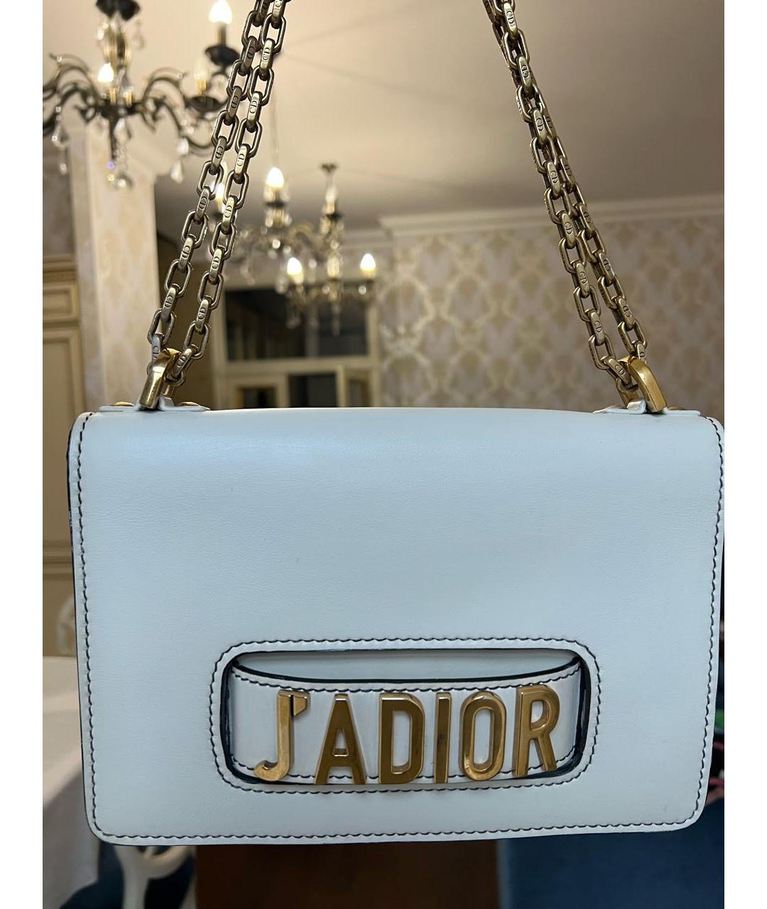 CHRISTIAN DIOR Белая кожаная сумка через плечо, фото 6