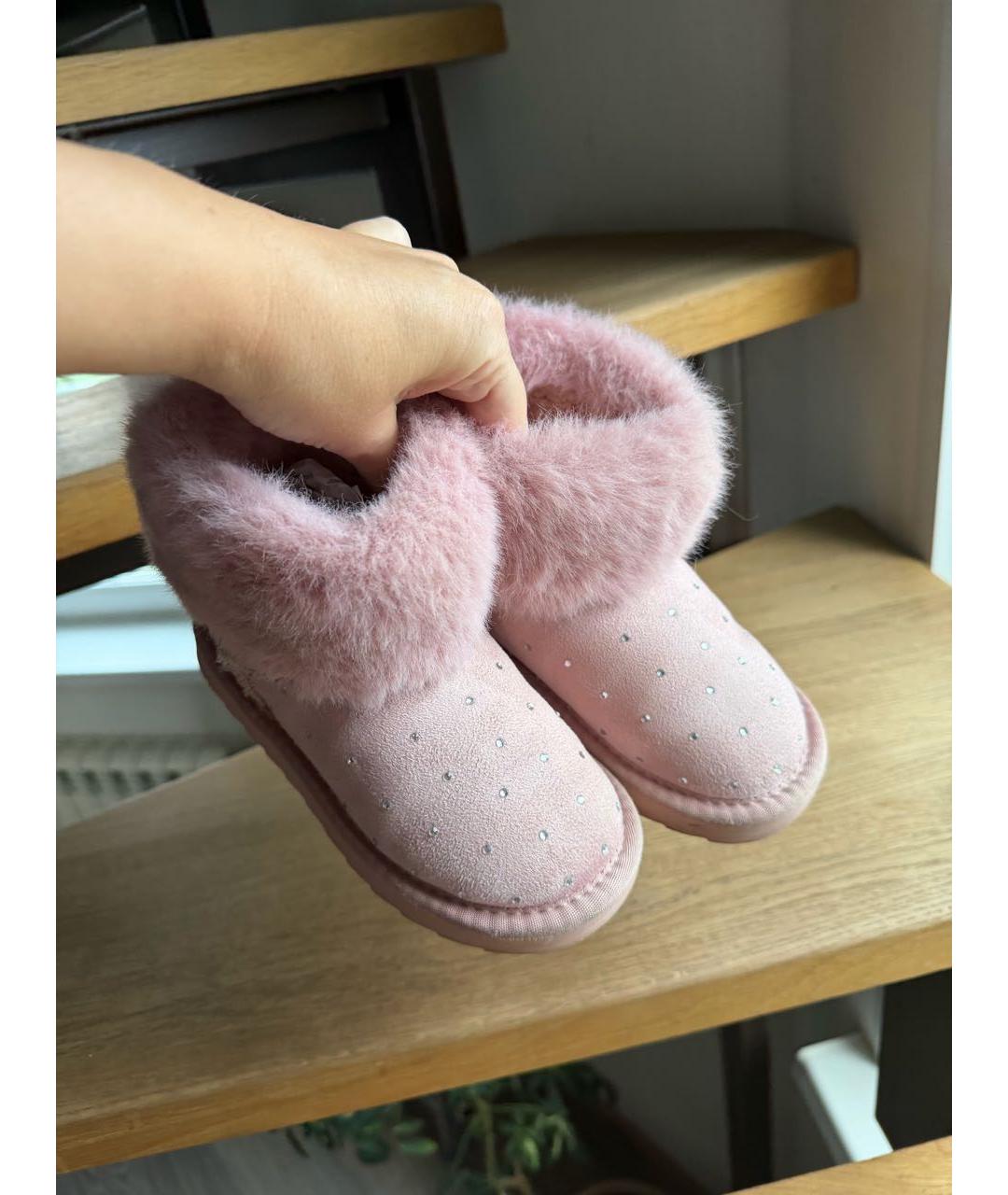 MONNALISA Розовые замшевые сапоги, фото 5