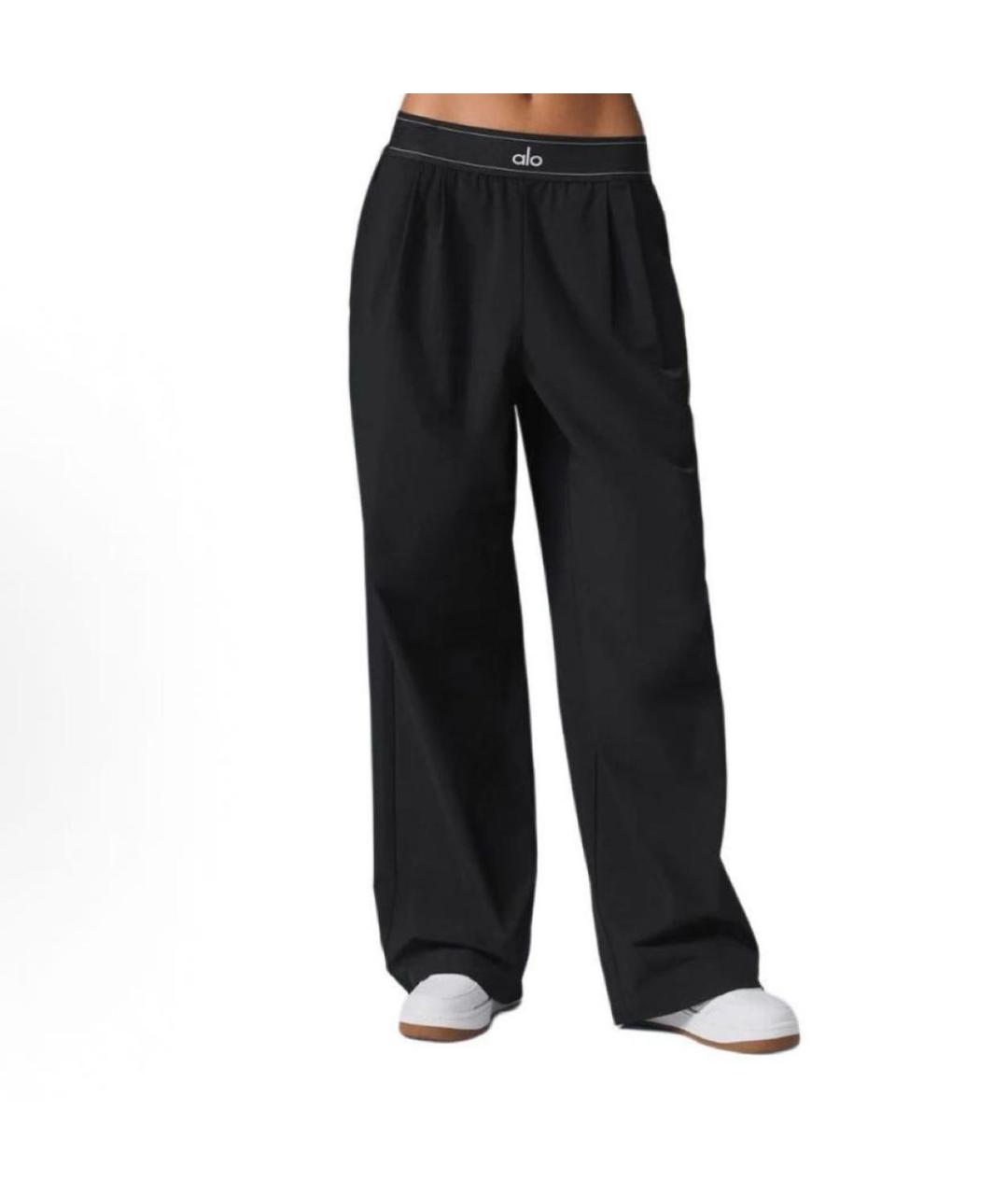 ALO YOGA Черные полиэстеровые спортивные брюки и шорты, фото 2
