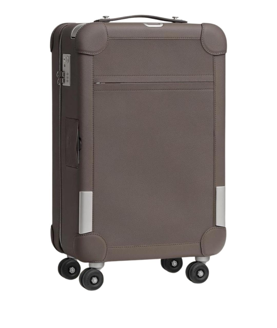 HERMES Коричневый кожаный чемодан, фото 1