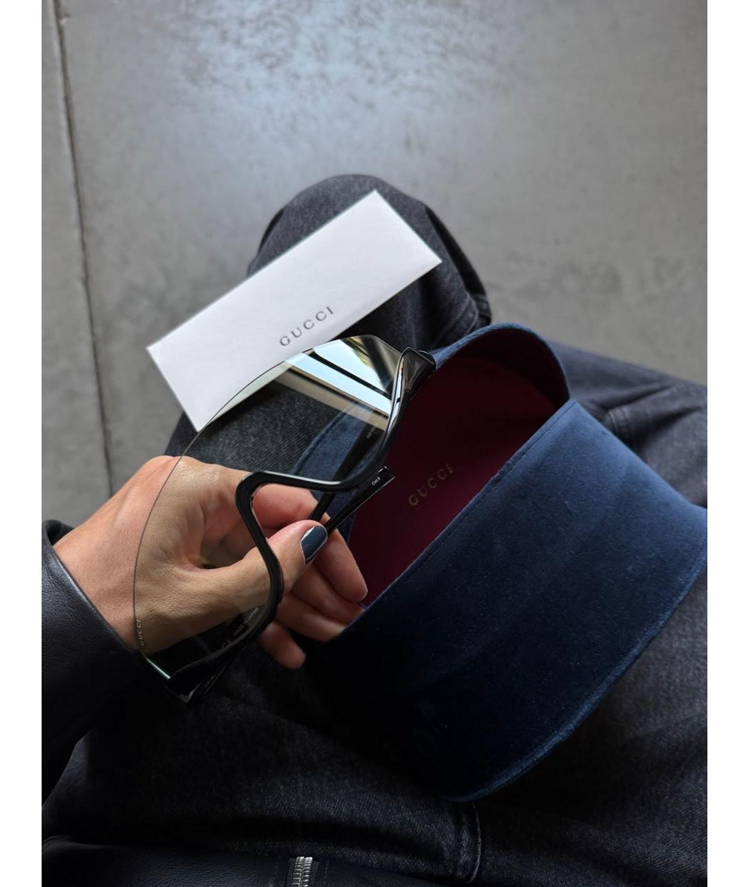 GUCCI Черные пластиковые солнцезащитные очки, фото 4