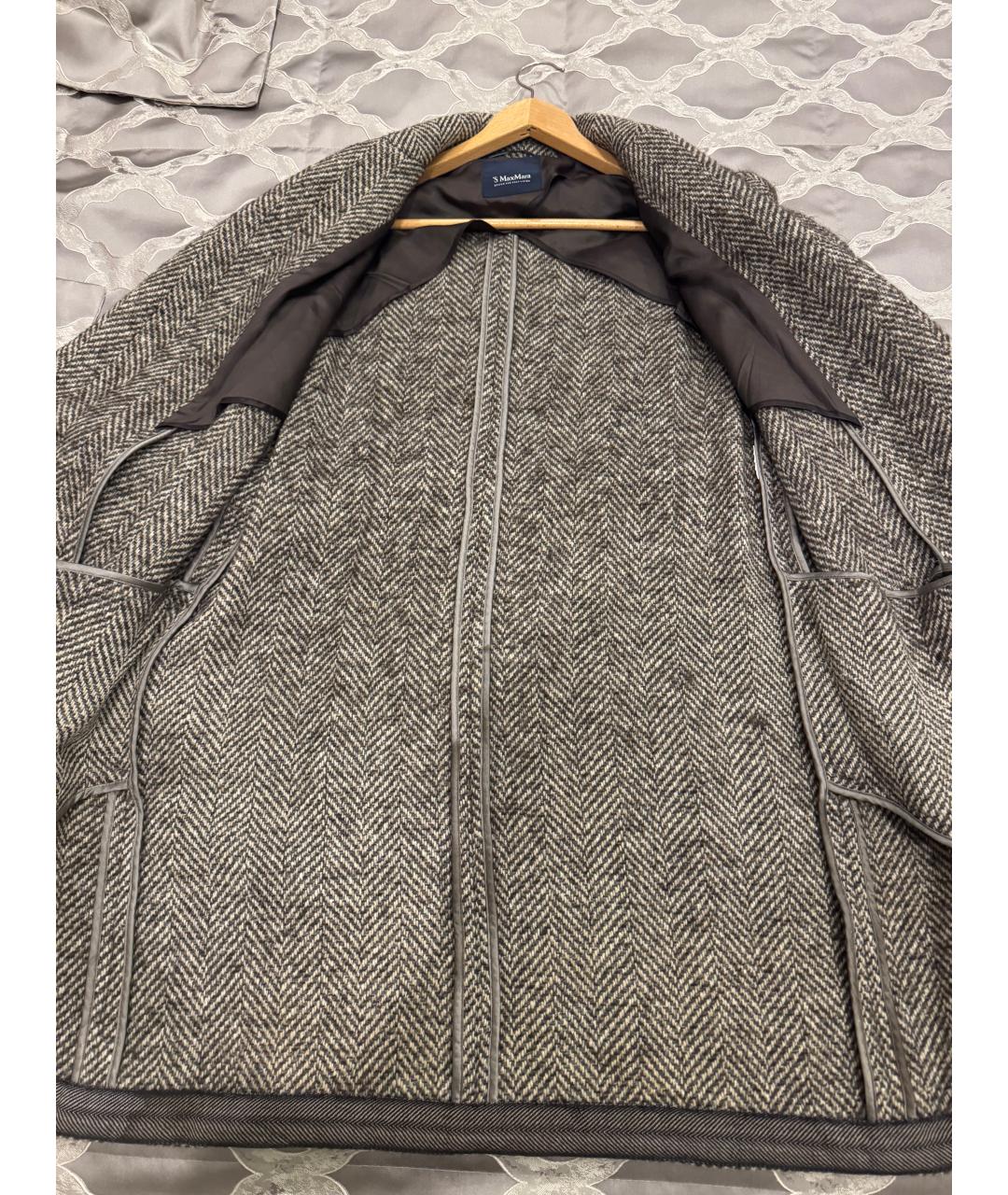 'S MAX MARA Серое шерстяное пальто, фото 4