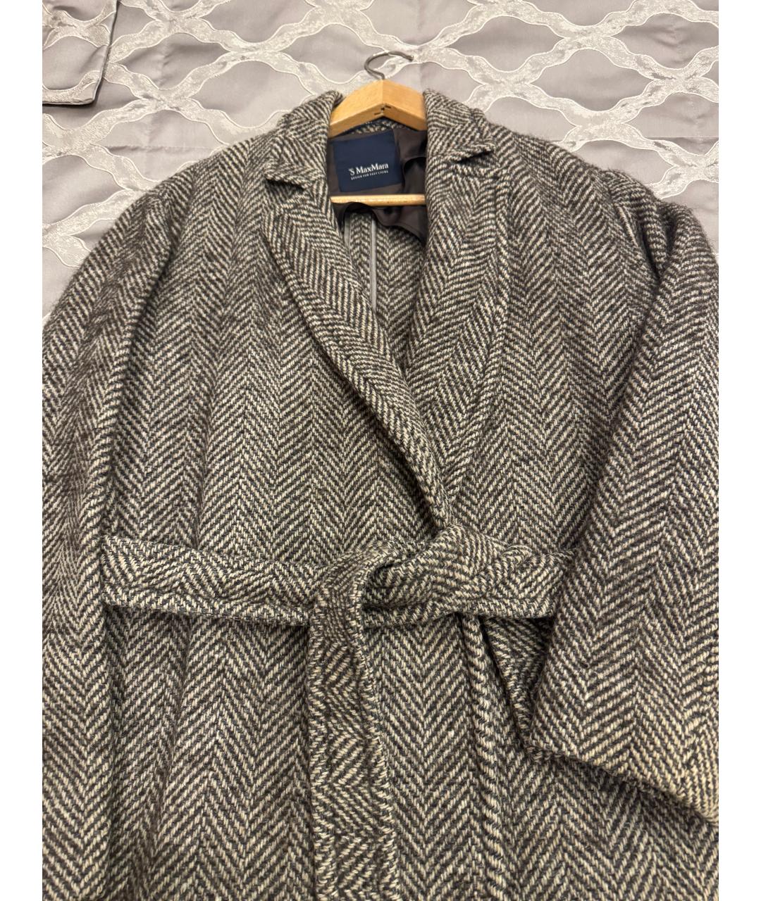 'S MAX MARA Серое шерстяное пальто, фото 3