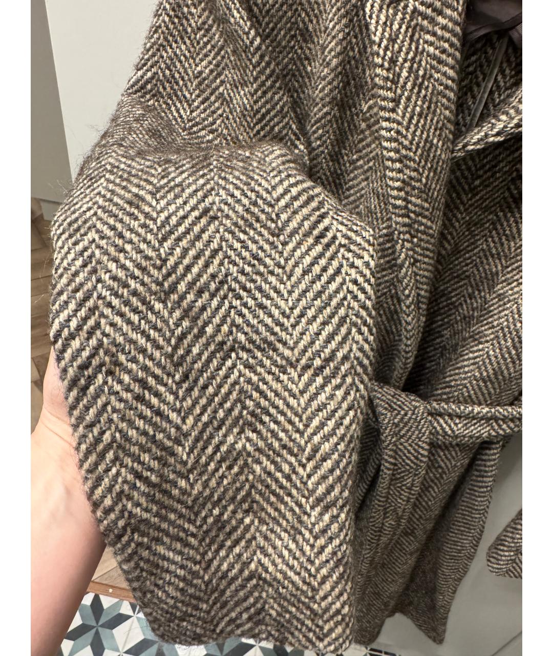 'S MAX MARA Серое шерстяное пальто, фото 7