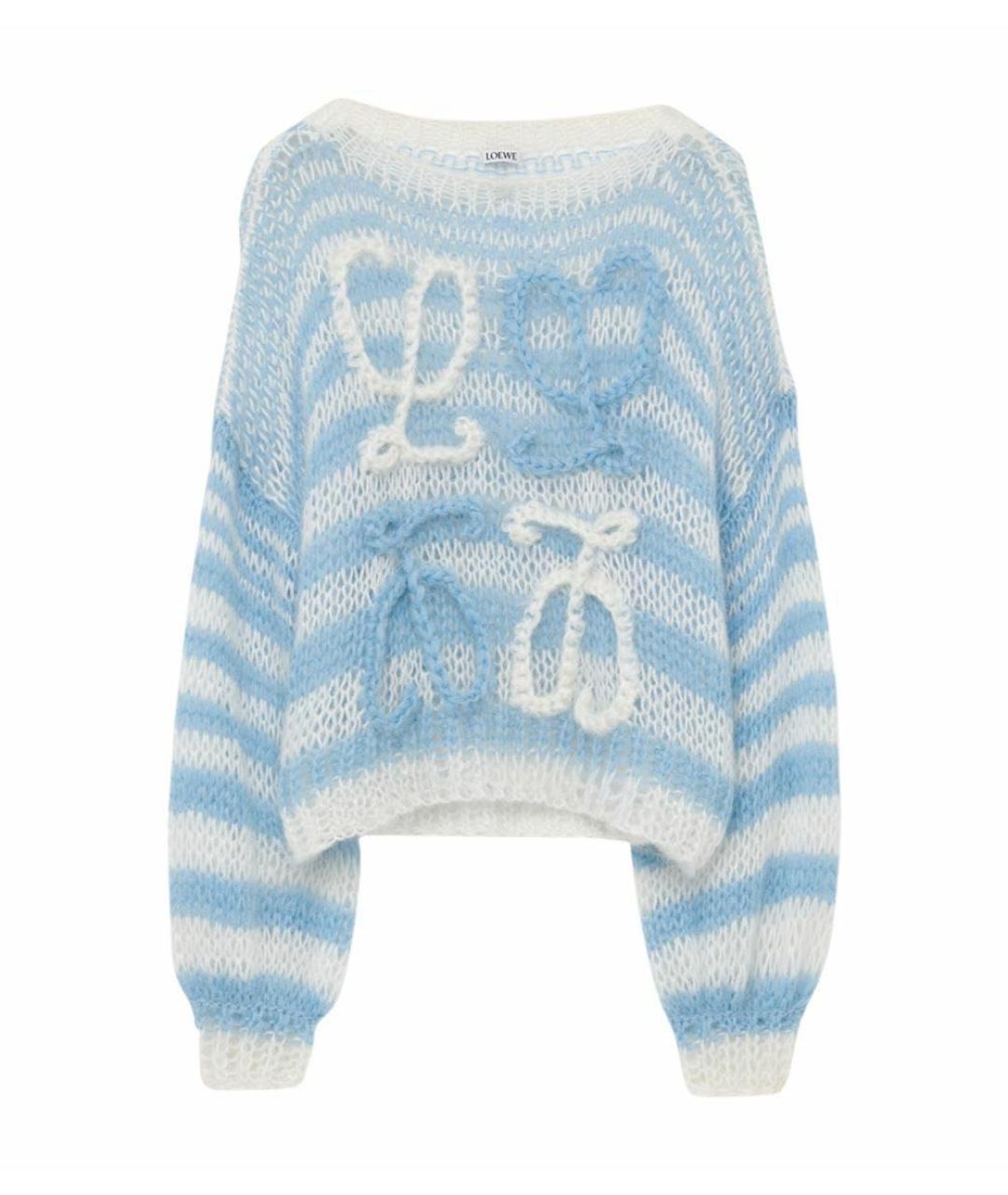 LOEWE Голубой шерстяной джемпер / свитер, фото 5