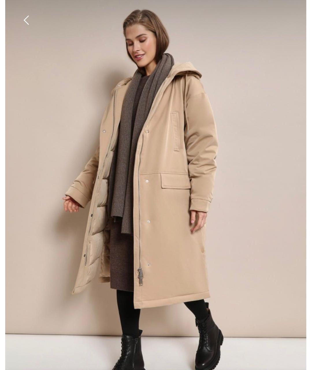 12 STOREEZ Бежевая полиэстеровая парка, фото 8