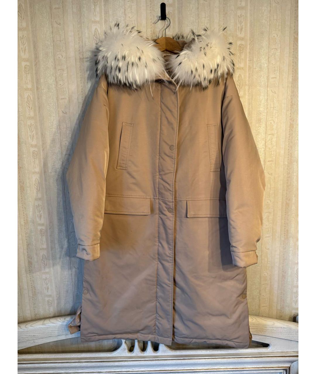 12 STOREEZ Бежевая полиэстеровая парка, фото 2