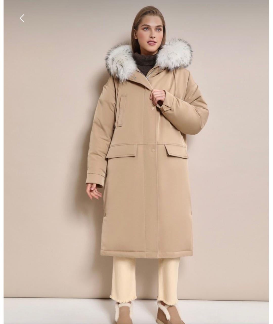 12 STOREEZ Бежевая полиэстеровая парка, фото 6