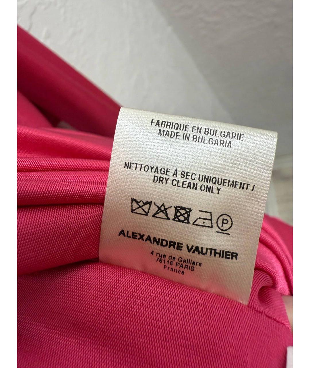 ALEXANDRE VAUTHIER Розовое вискозное коктейльное платье, фото 4