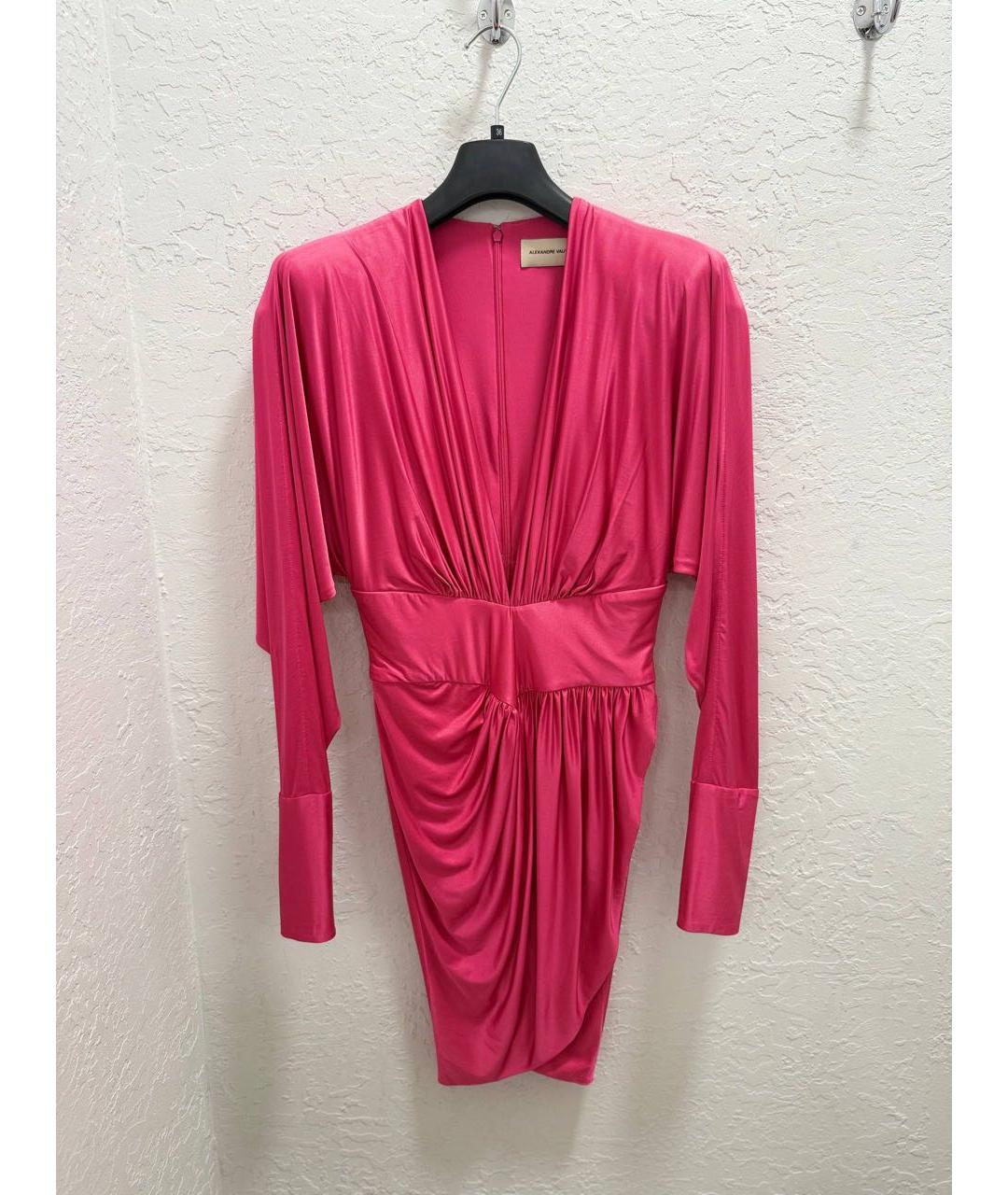 ALEXANDRE VAUTHIER Розовое вискозное коктейльное платье, фото 5