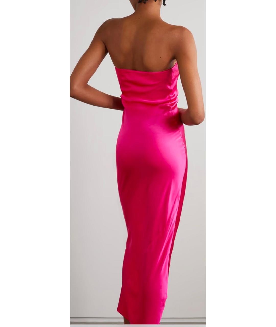 CULT GAIA Розовое шелковое платье, фото 2