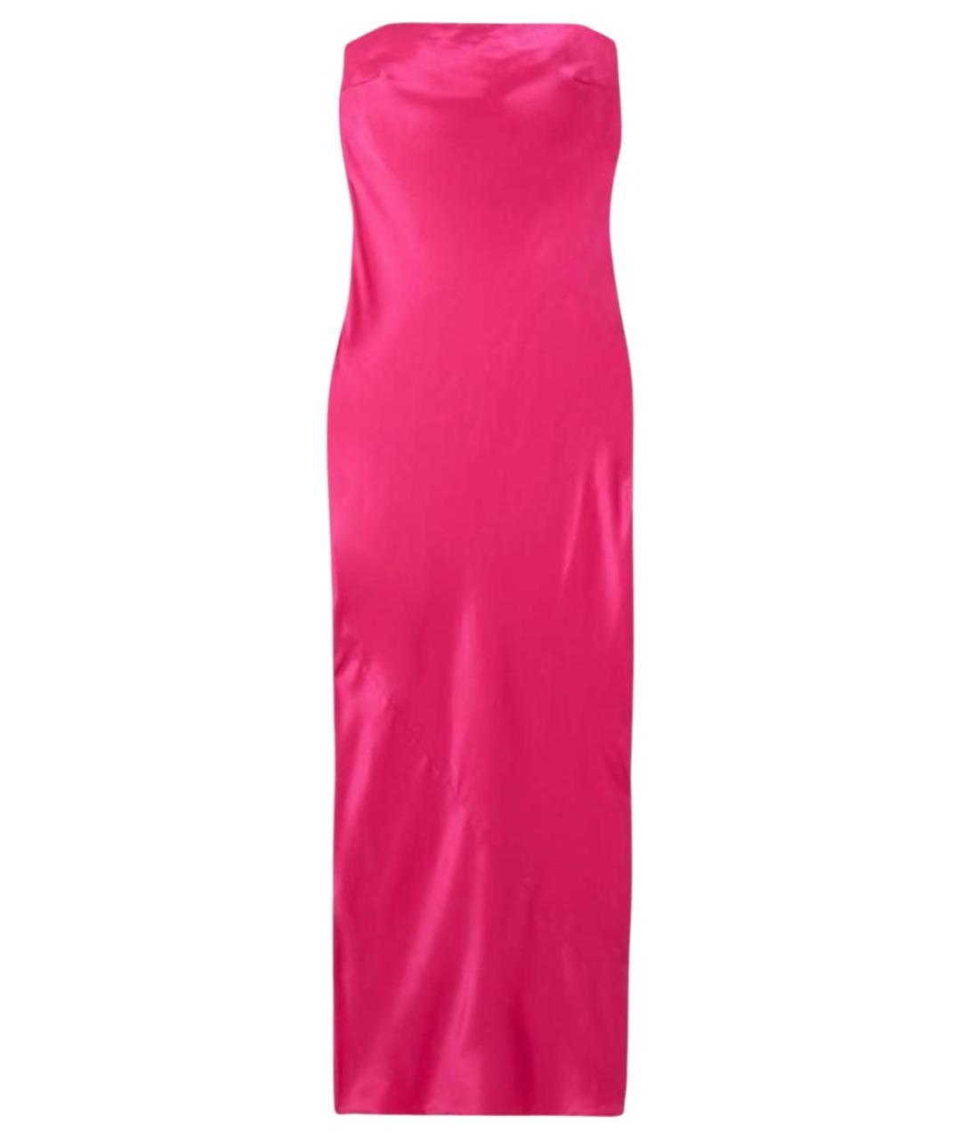 CULT GAIA Розовое шелковое платье, фото 1