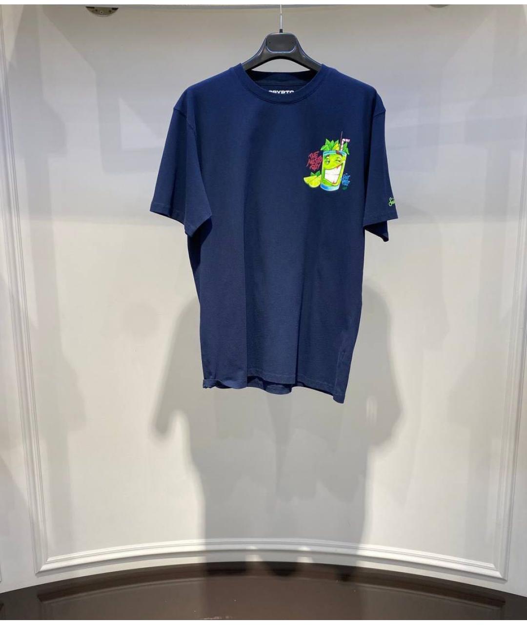 MC2 SAINT BARTH Синяя хлопковая футболка, фото 2