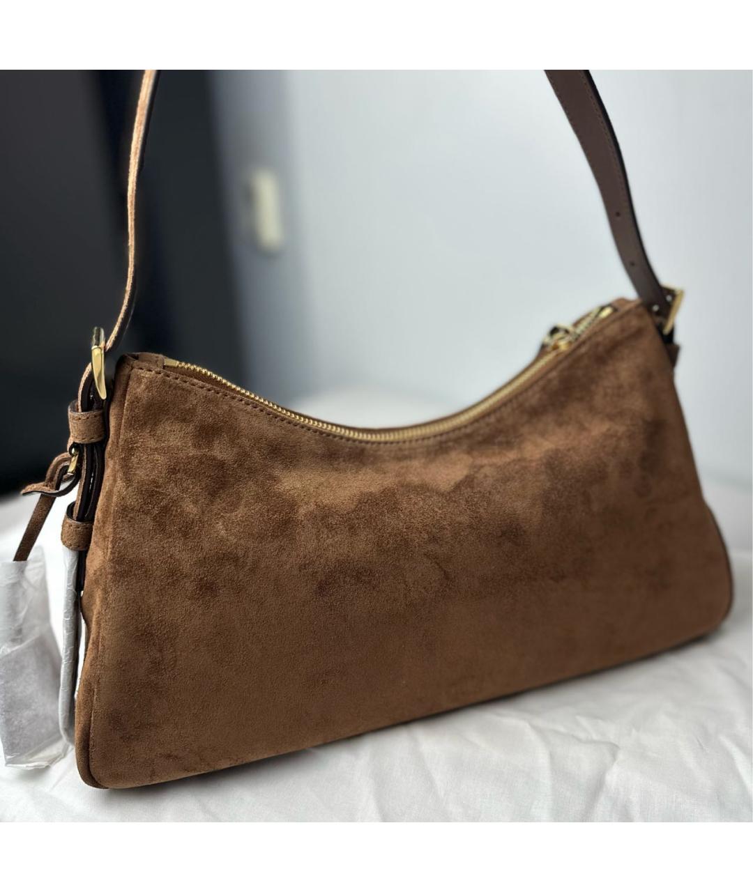 PRADA Коричневая замшевая сумка через плечо, фото 5