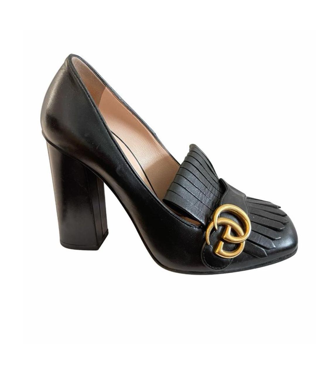 GUCCI Черные кожаные туфли, фото 1