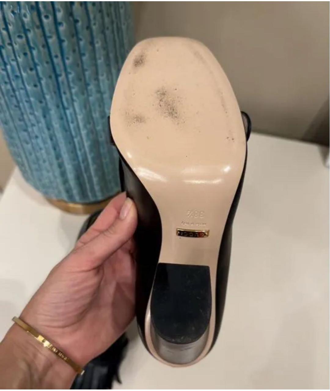 GUCCI Черные кожаные туфли, фото 6