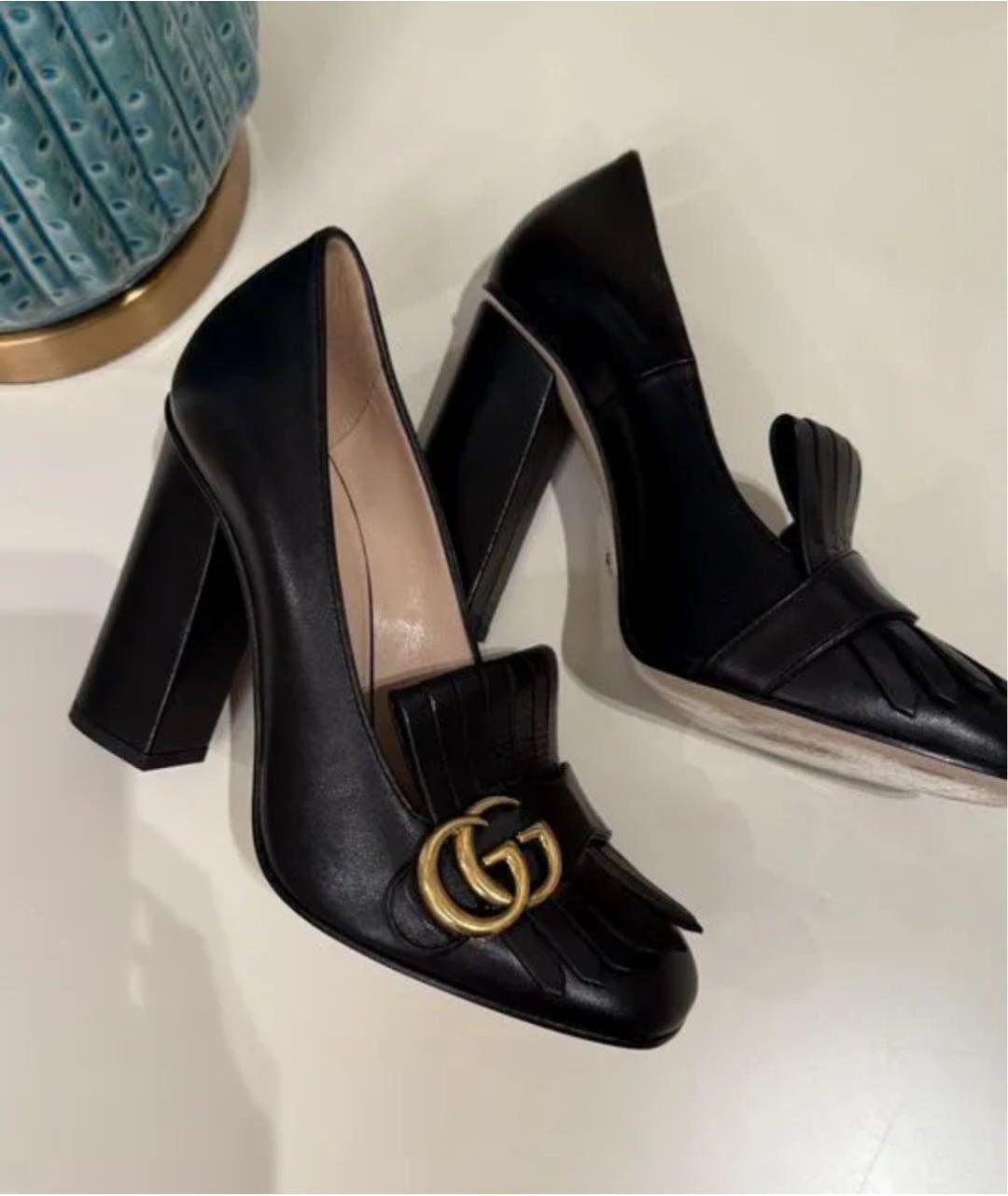 GUCCI Черные кожаные туфли, фото 2