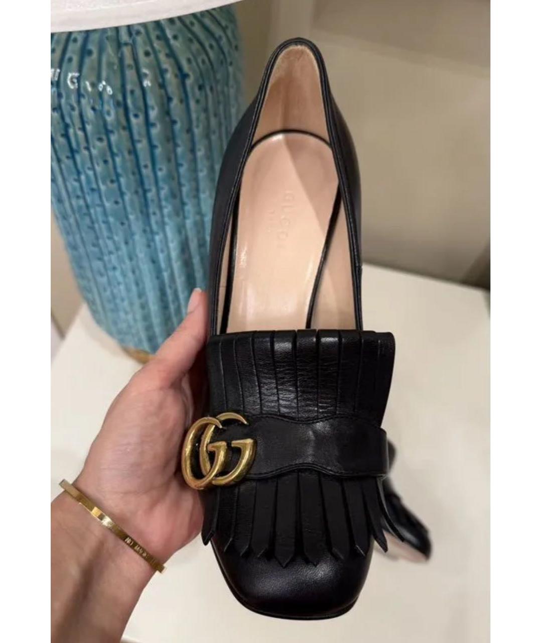 GUCCI Черные кожаные туфли, фото 3