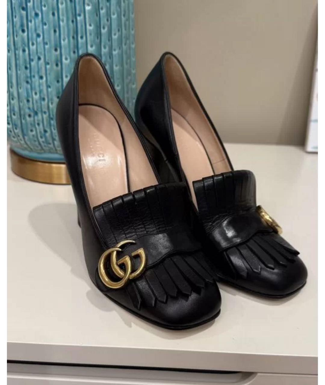 GUCCI Черные кожаные туфли, фото 5