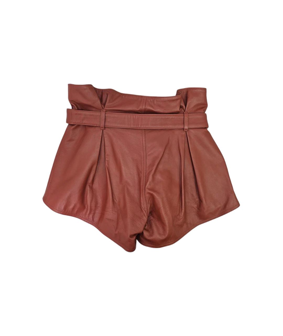 THE ATTICO Коричневые кожаные шорты, фото 2