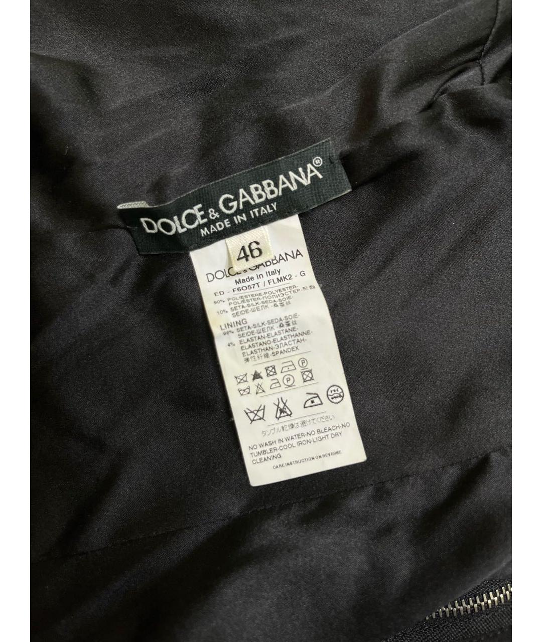 DOLCE&GABBANA Черное полиэстеровое коктейльное платье, фото 4