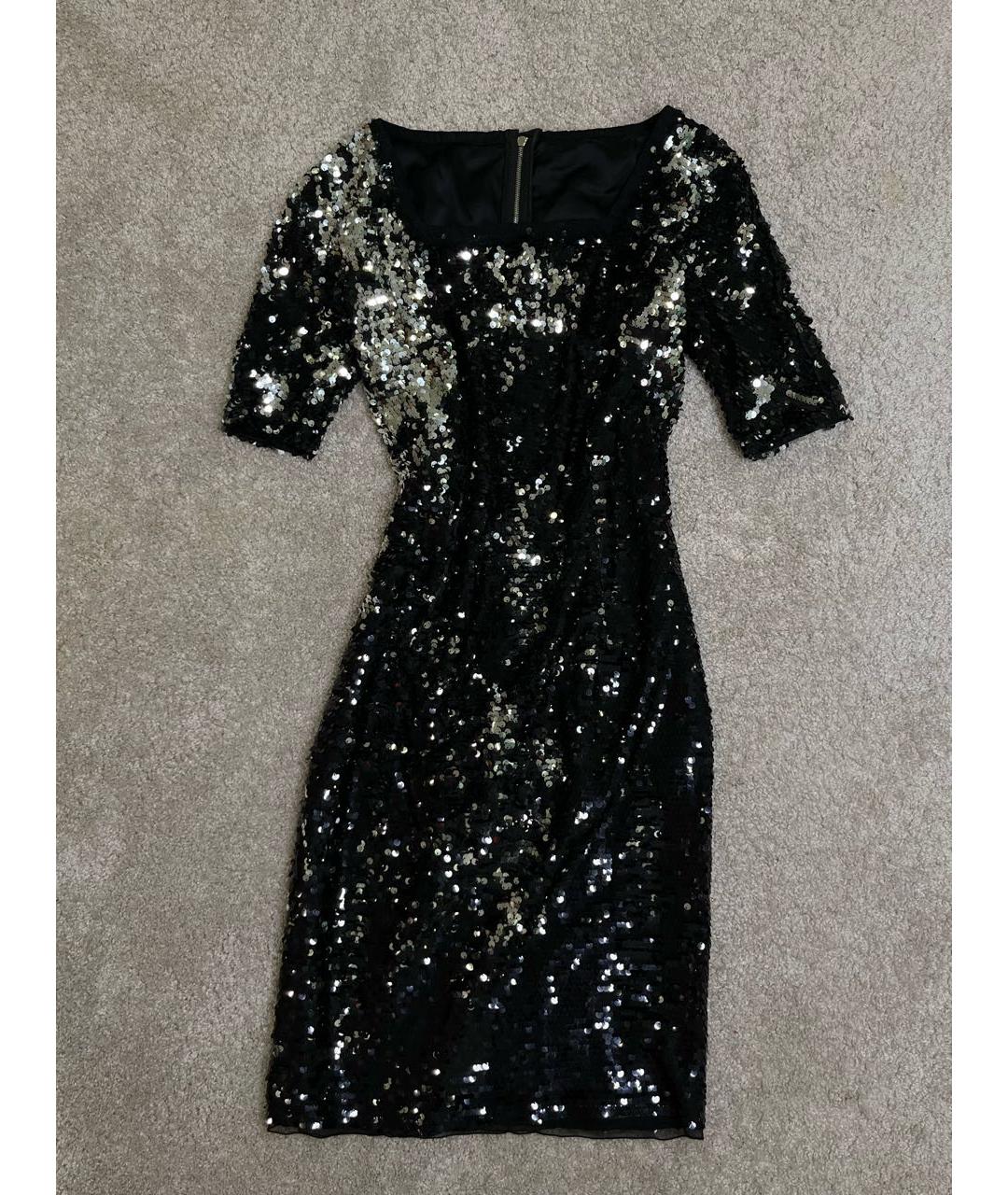 DOLCE&GABBANA Черное полиэстеровое коктейльное платье, фото 7