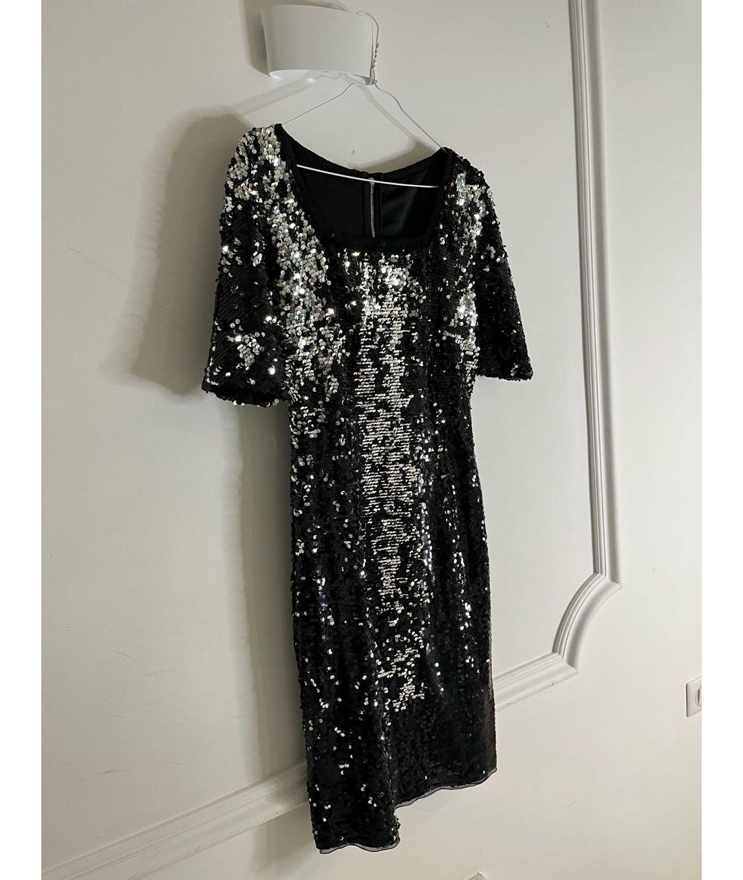 DOLCE&GABBANA Черное полиэстеровое коктейльное платье, фото 3