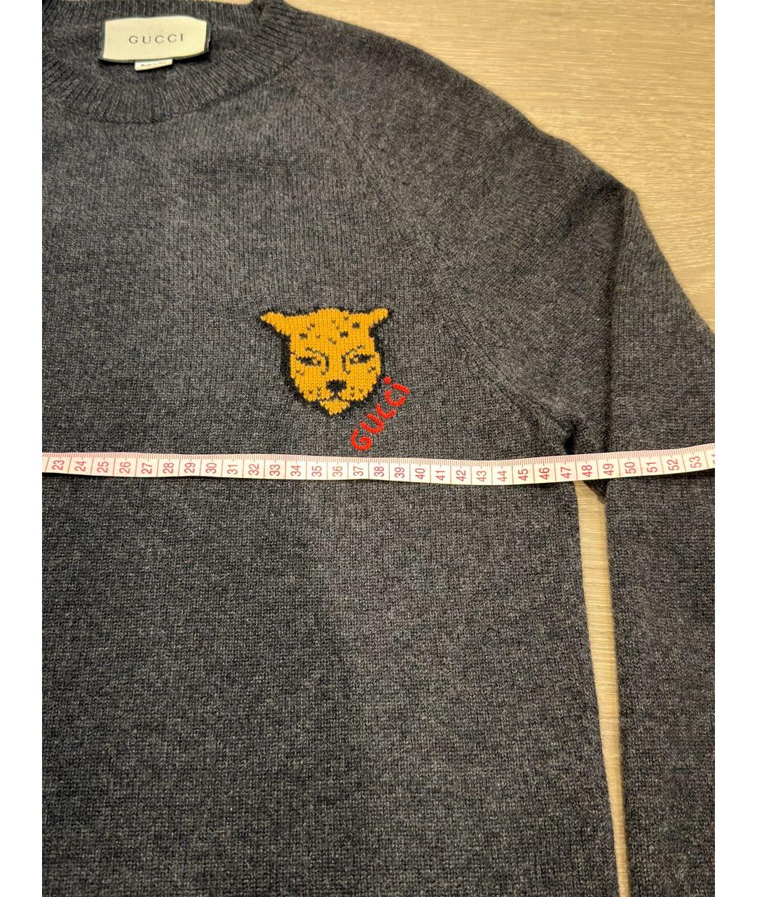 GUCCI Серый шерстяной джемпер / свитер, фото 6