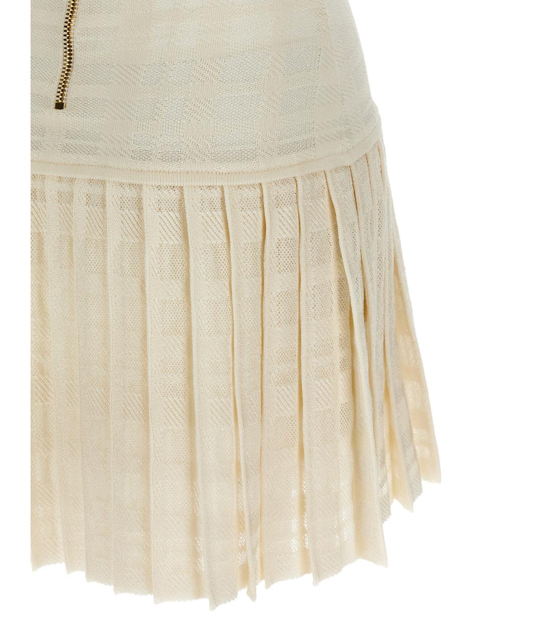 BALMAIN Белое вискозное коктейльное платье, фото 2