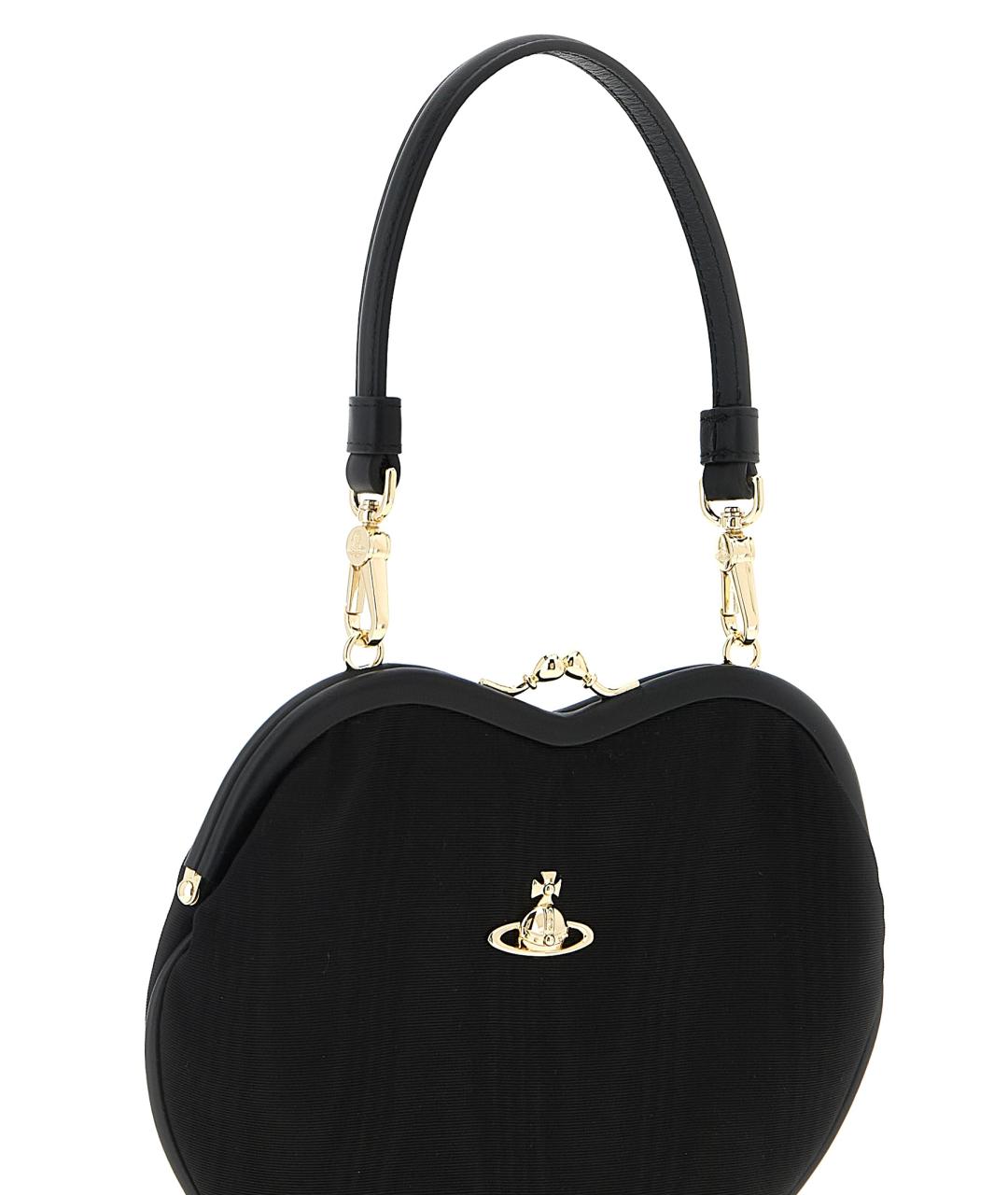 VIVIENNE WESTWOOD Черная сумка с короткими ручками из искусственной кожи, фото 3