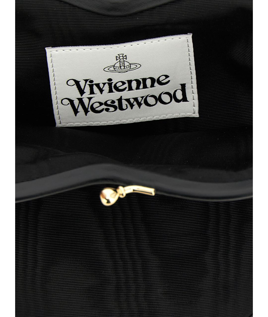 VIVIENNE WESTWOOD Черная сумка с короткими ручками из искусственной кожи, фото 4