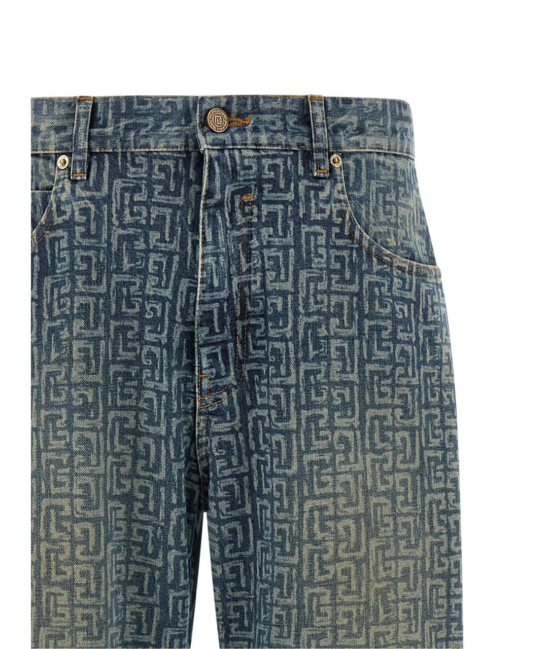 BALMAIN Синие хлопковые прямые джинсы, фото 3