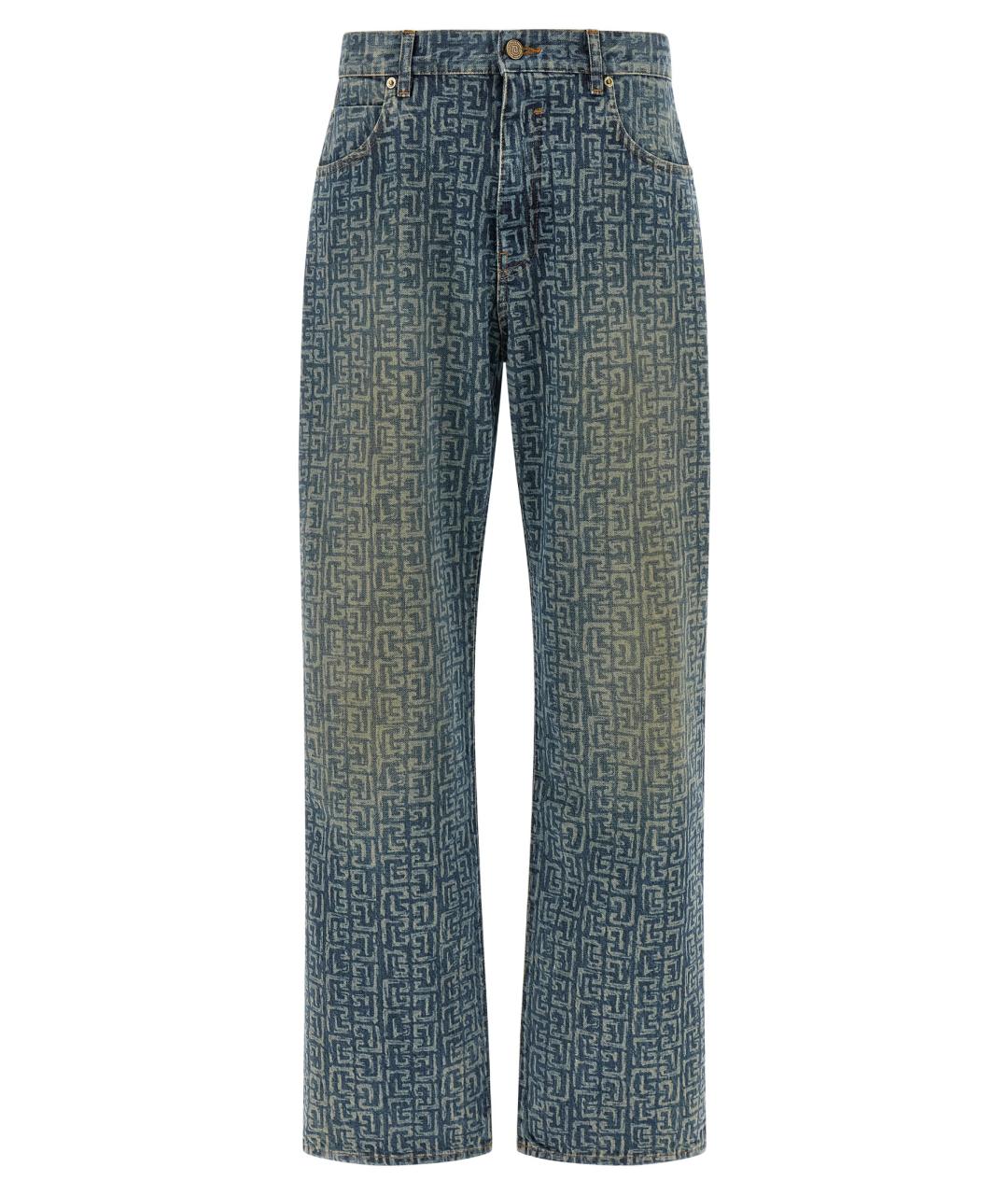 BALMAIN Синие хлопковые прямые джинсы, фото 1