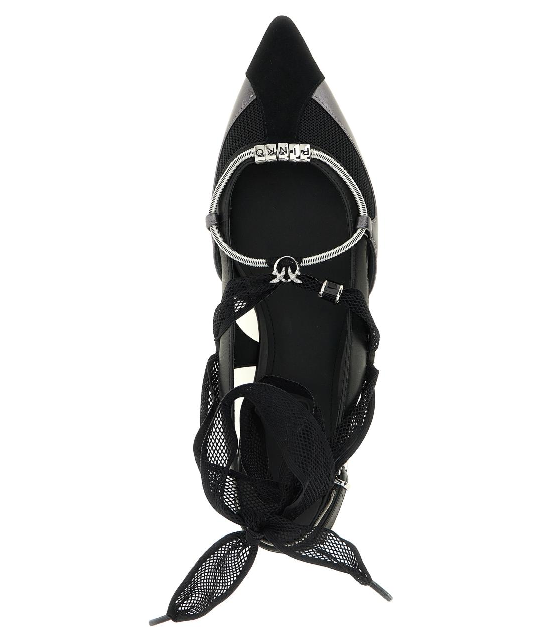 PINKO Черные кожаные босоножки, фото 4