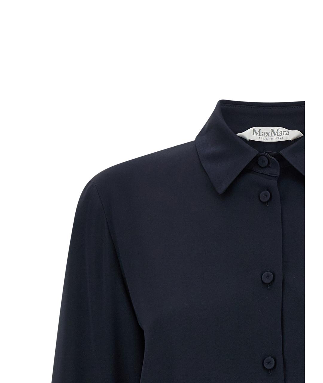 MAX MARA Синяя шелковая рубашка, фото 3