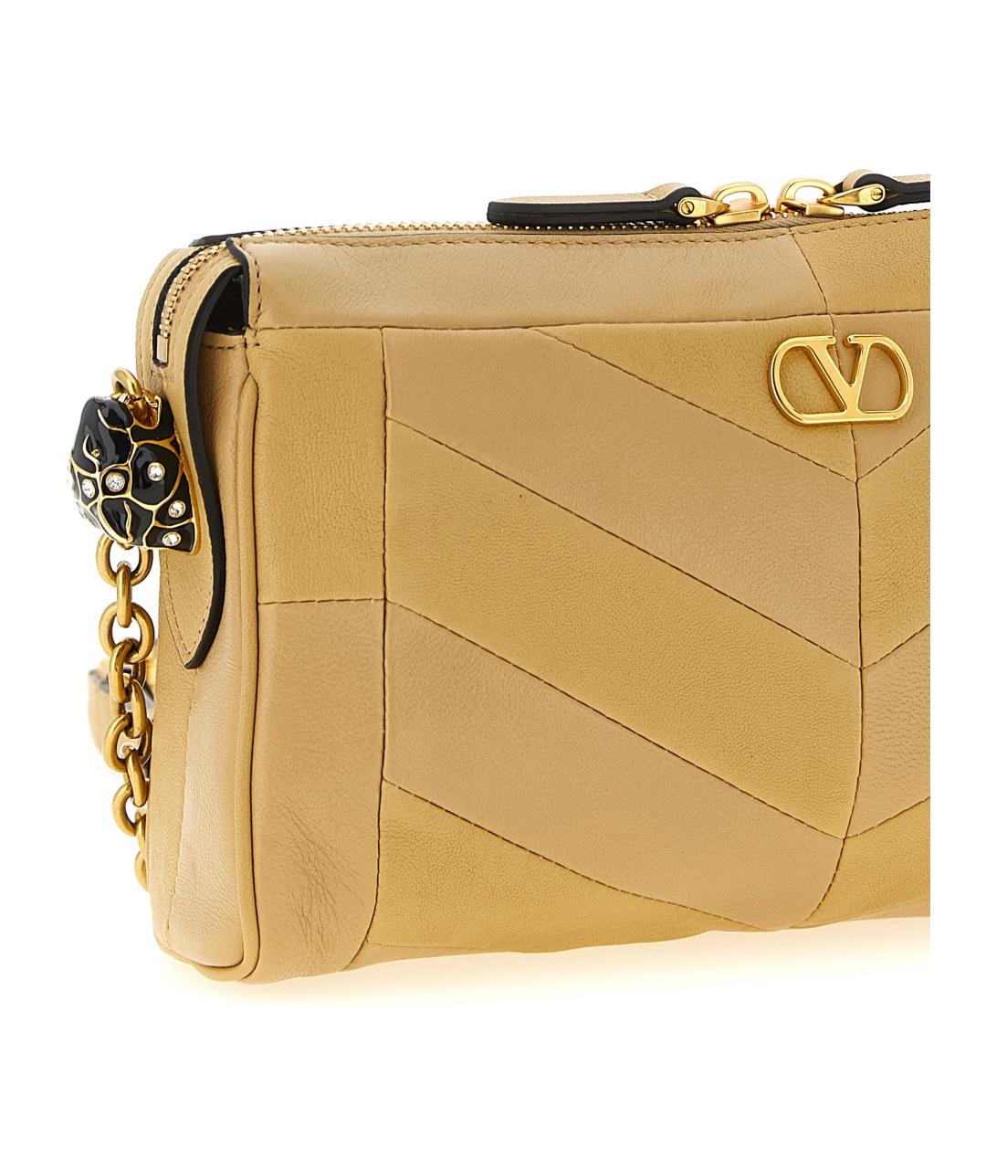 VALENTINO Бежевая кожаная сумка через плечо, фото 3