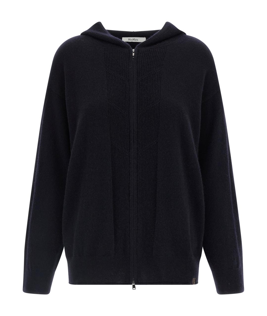 MAX MARA Темно-синий кашемировый кардиган, фото 1