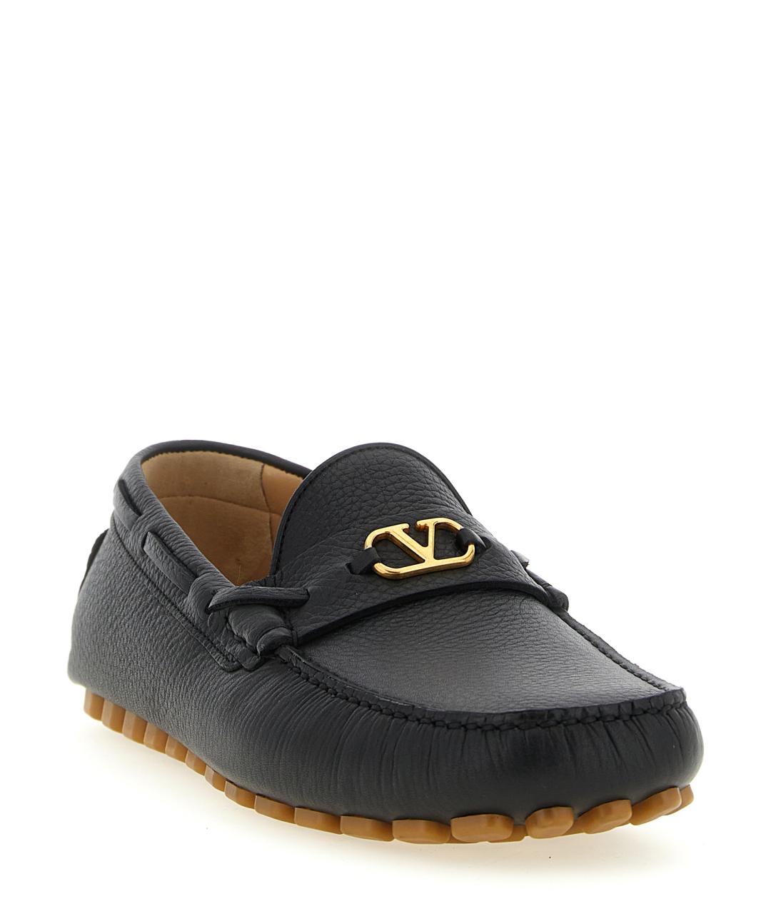 VALENTINO Черные кожаные мокасины, фото 2