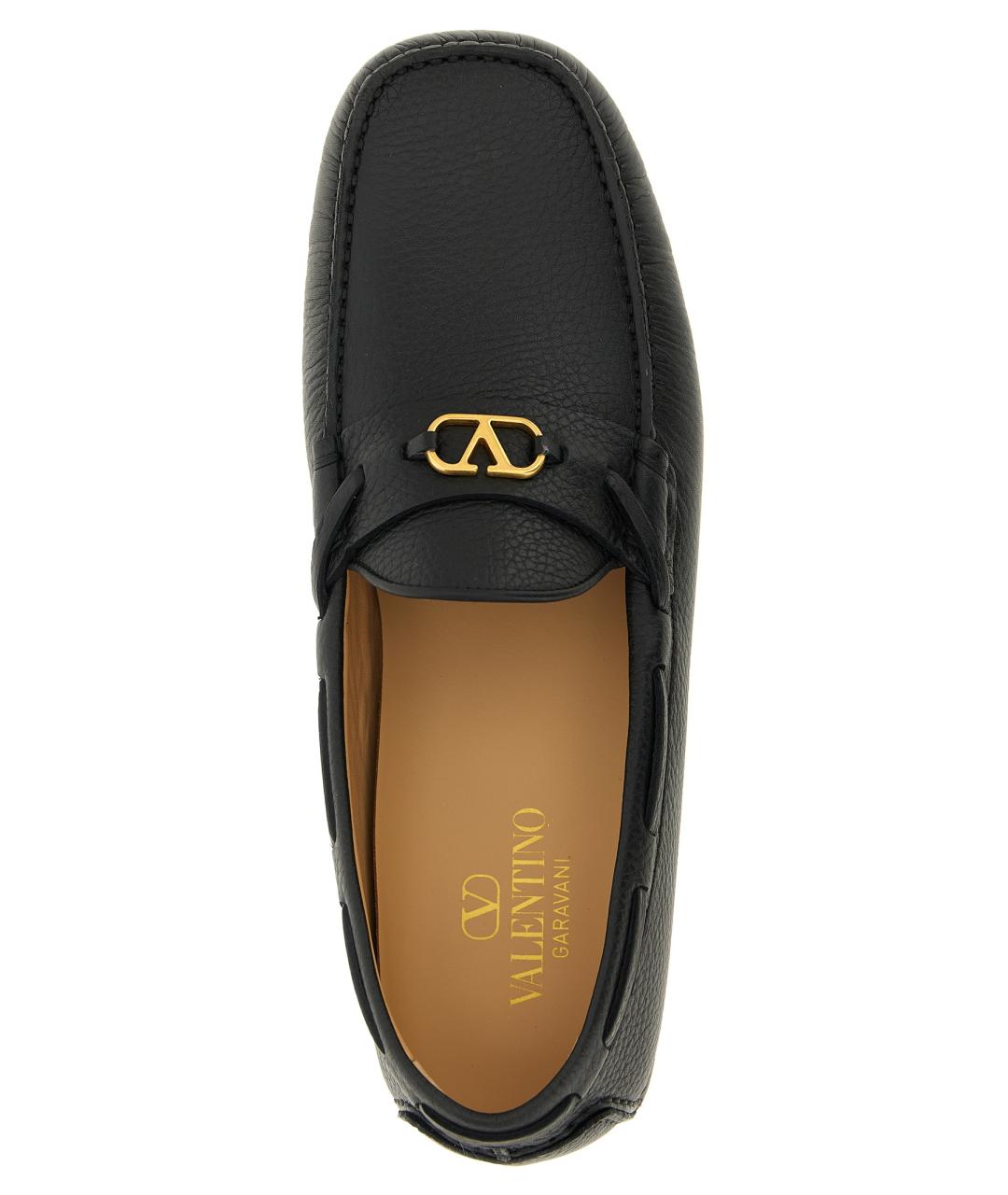VALENTINO Черные кожаные мокасины, фото 4