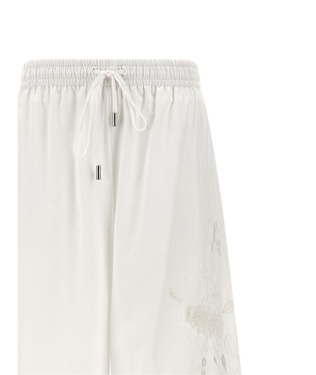 ERMANNO SCERVINO Белые хлопковые брюки широкие, фото 3