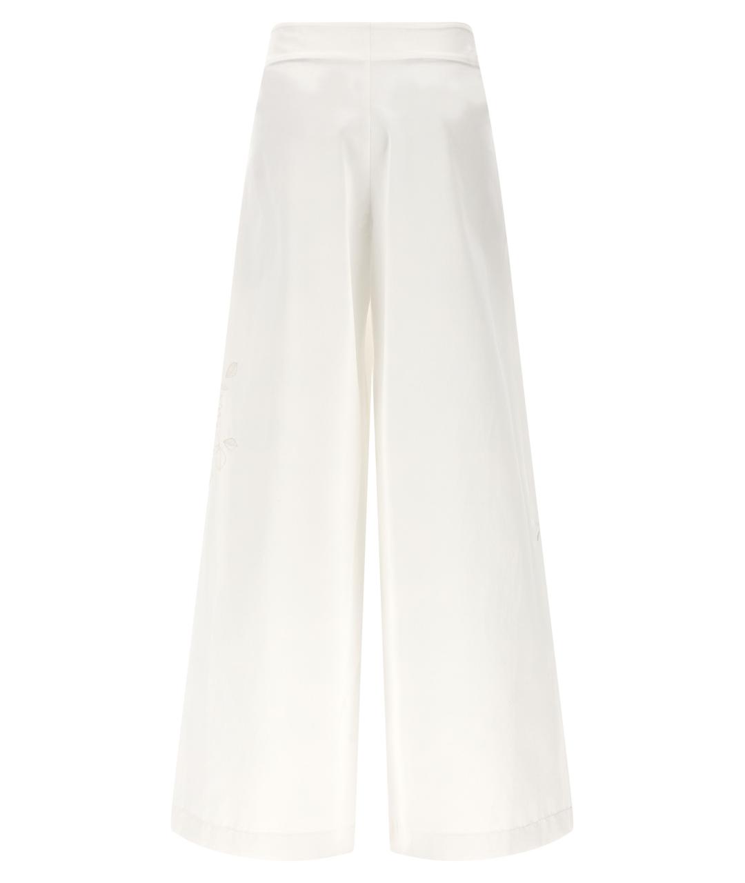 ERMANNO SCERVINO Белые хлопковые брюки широкие, фото 2