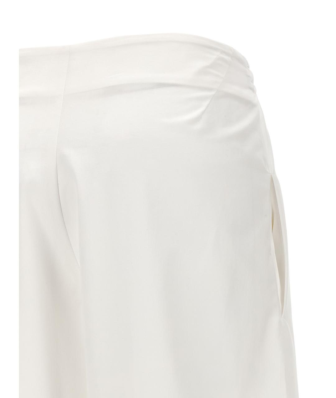 ERMANNO SCERVINO Белые хлопковые брюки широкие, фото 4