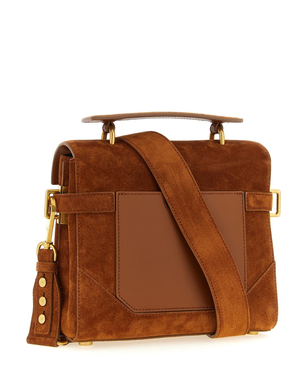 BALMAIN Коричневая замшевая сумка тоут, фото 2