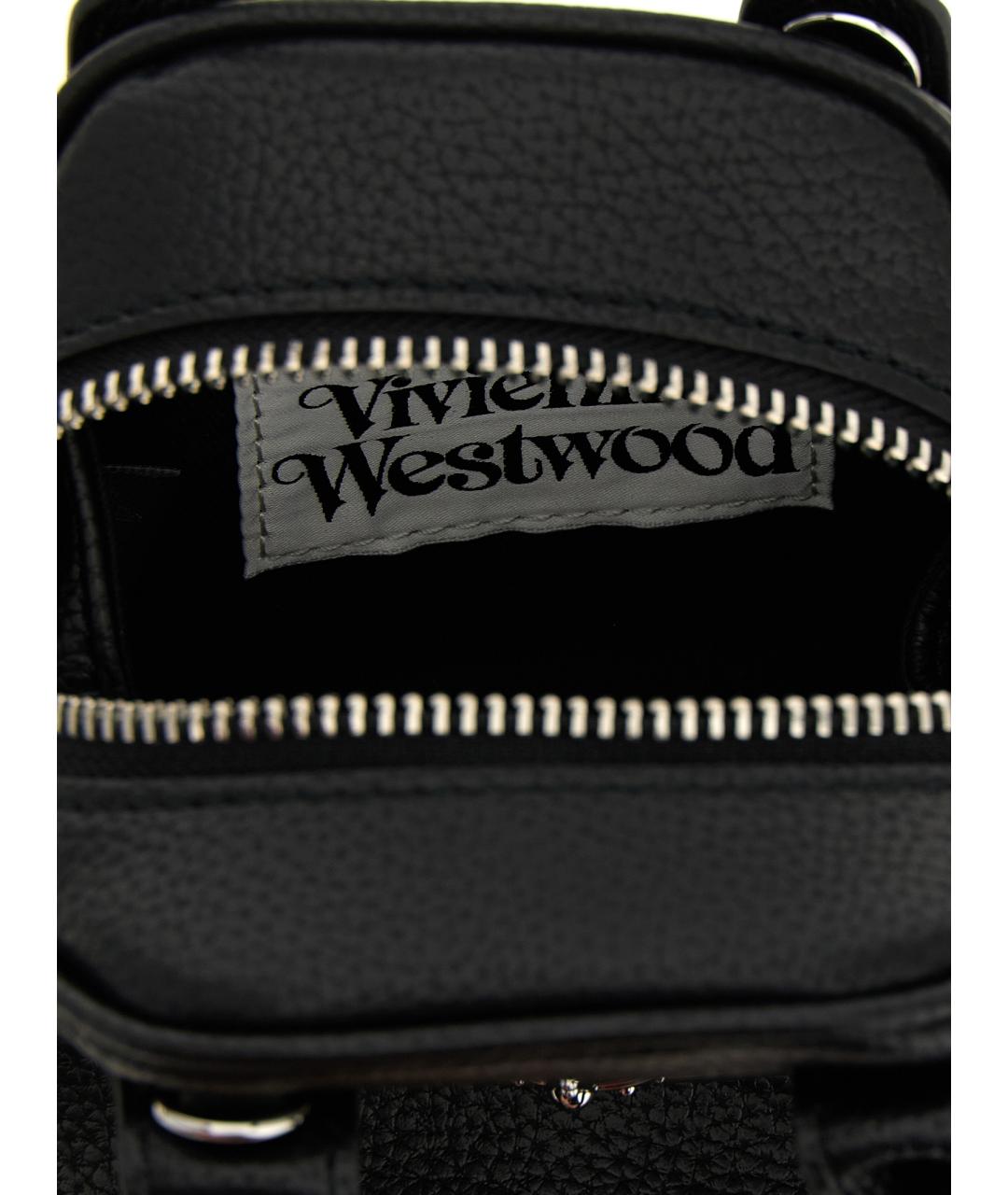 VIVIENNE WESTWOOD Черная сумка тоут из искусственной кожи, фото 4