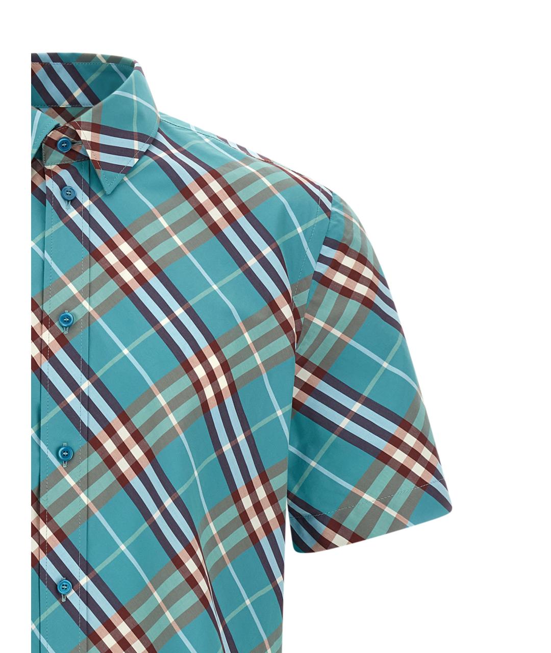 BURBERRY Голубая хлопковая кэжуал рубашка, фото 3