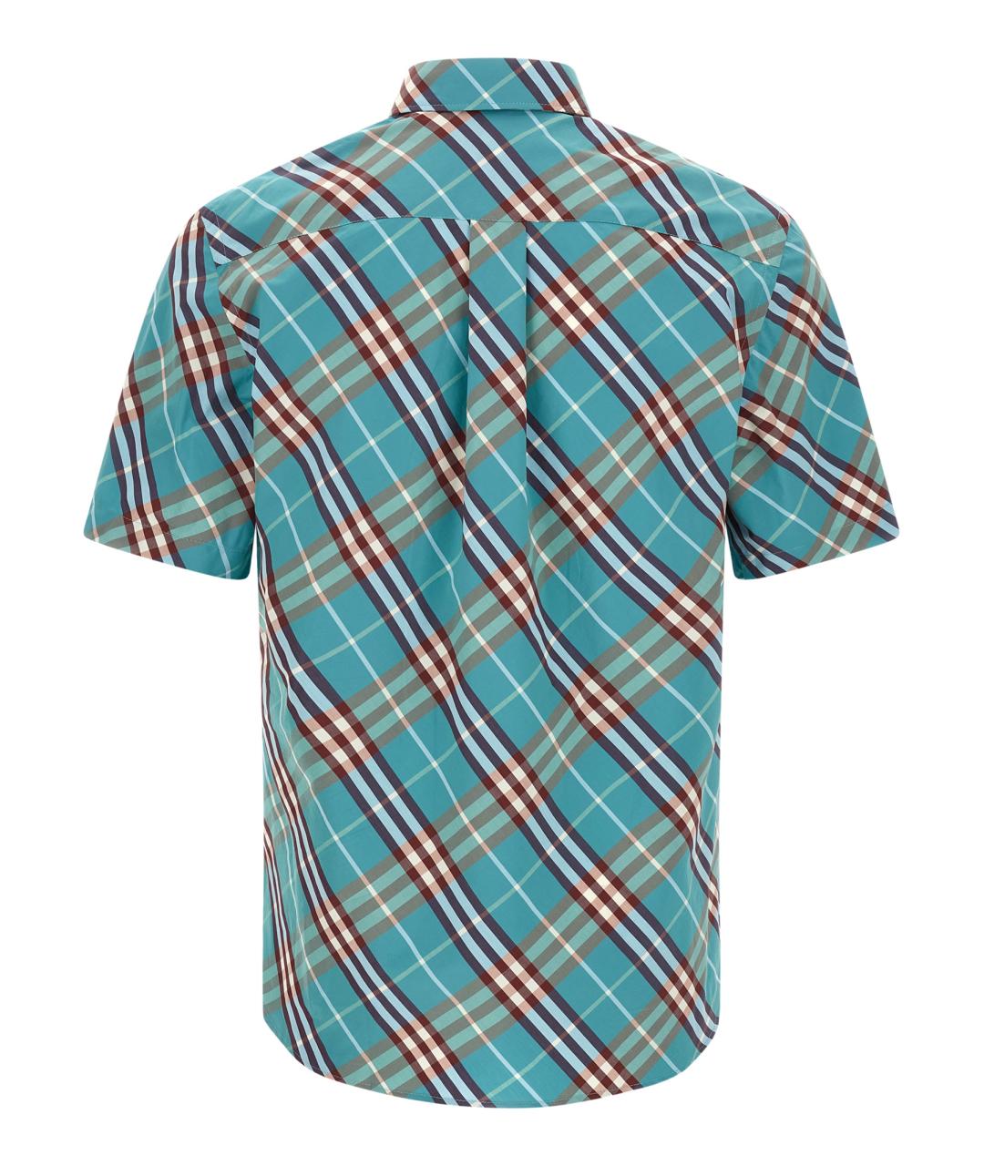 BURBERRY Голубая хлопковая кэжуал рубашка, фото 2