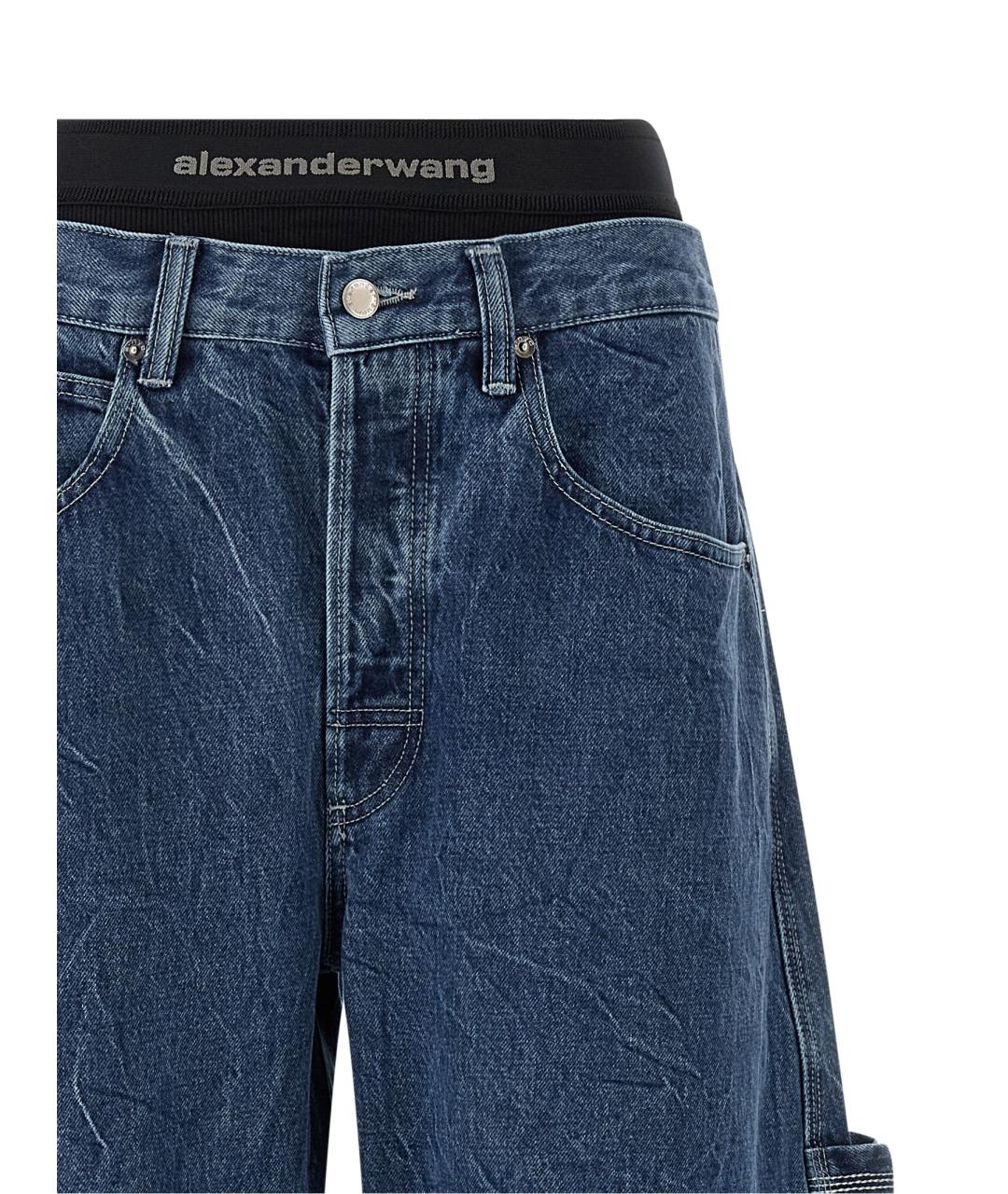 ALEXANDER WANG Синие хлопковые прямые джинсы, фото 3